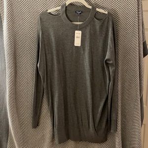 Splendid cold shoulder lightweight gray sweater